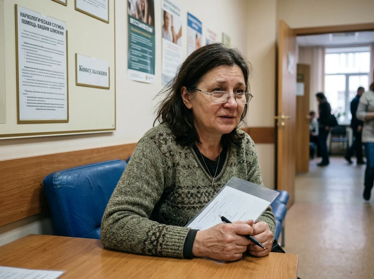 Аватар пациента Галины Ш. — женщина средних лет, обратившаяся в наркологическую клинику за помощью мужу